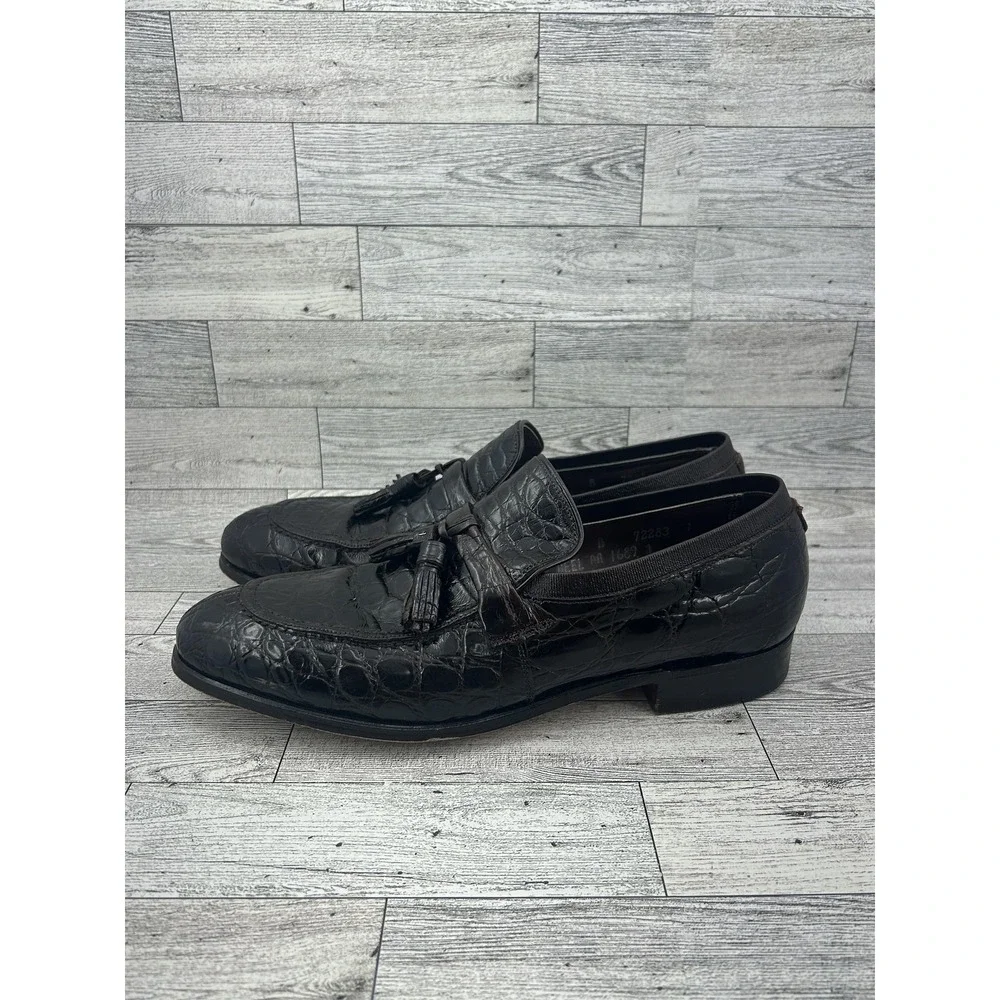 Vintage Nettleton Shoes‎ Mens Size 9 B Alligator Tassel Loafers Made USA 80s